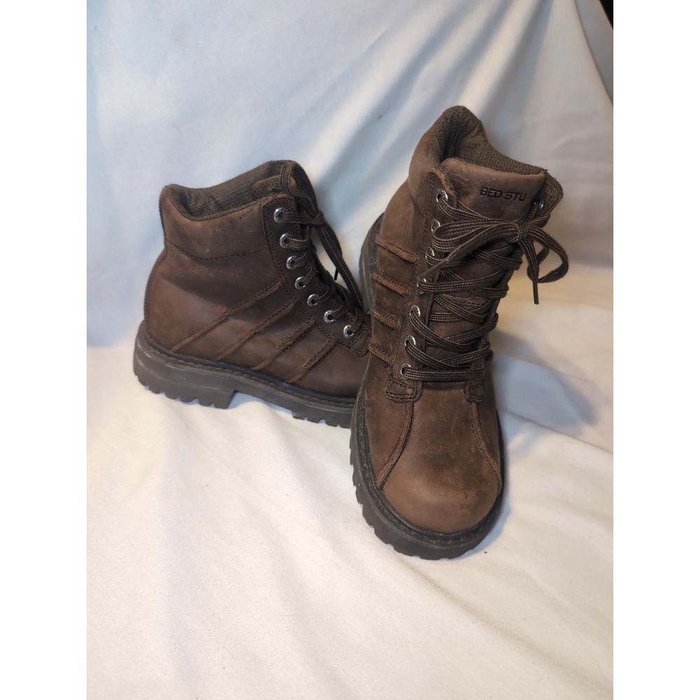 Bed Stu Boots Mens 9 Brown Leather Ankle Distressed Moto Casual Rugged